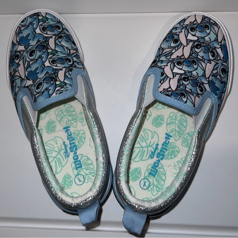 Disney Blue and Silver Stitch Kids Sneakers